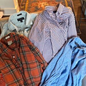 Assorted LOT Men's Button-Down Shirts Ralph Lauren, Jcrew Banana Republic Medium
